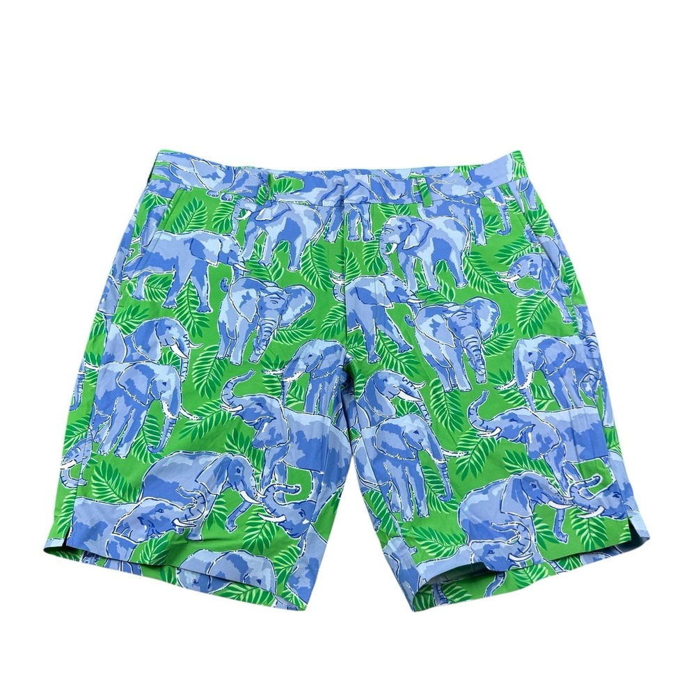 Polo Ralph Lauren Golf Elephant Performance AOP Shorts Green Blue Mens 36